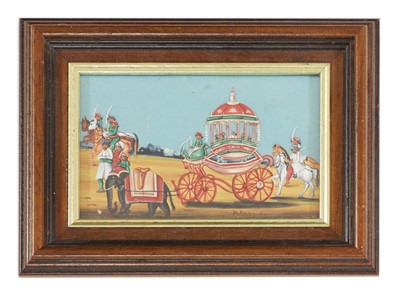 Lot 145 - Four Indian paintings of elephants on mica