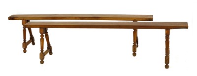Lot 660 - A pair of French cherrywood narrow benches