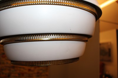 Lot 232 - A pair of A331 Beehive pendant lamps