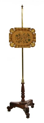 Lot 562 - A William IV rosewood pole screen