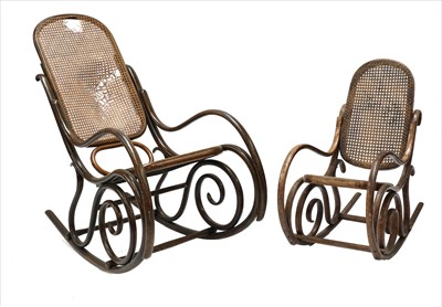 Lot 587 - A bentwood rocking chair