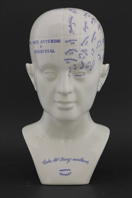 Lot 228 - A phrenological pottery head