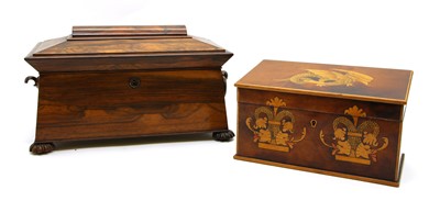 Lot 300 - A Regency rosewood sarcophagus shaped tea caddy