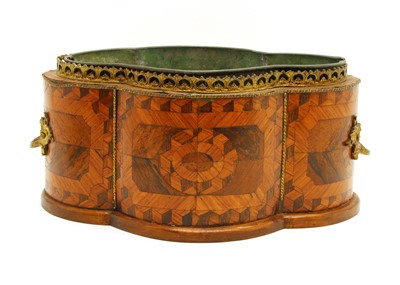 Lot 338 - A French marquetry quatraform planter