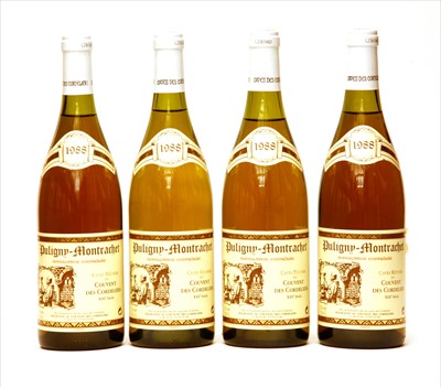 Lot 986 - Caves Réunies du Couvent des Cordeliers, Puligny-Montrachet, 1988, four bottles