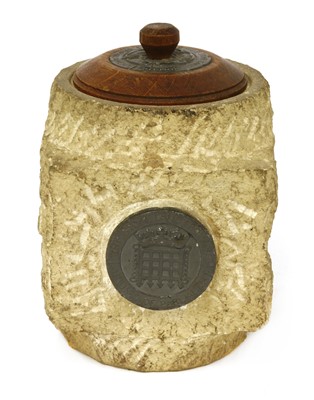 Lot 7 - WW2 BOMB-DAMAGED HOUSES OF PARLIAMENT STONE JAR