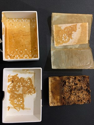 Lot 78 - PRINCESS DIANA AND PRINCE CHARLES WEDDING CAKE SLICE