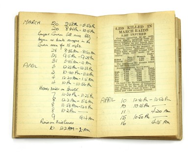 Lot 3 - WW2 HOME FRONT ARP WARDEN'S PERSONAL NOTEBOOK