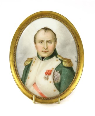 Lot 115 - A 19th Century oval portrait miniature on porcelain