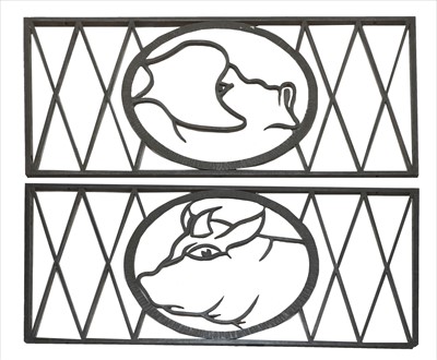 Lot 480 - PAIR OF BOUCHERIE WROUGHT IRON PANELS