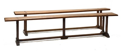 Lot 895 - A pair of french chestnut benches