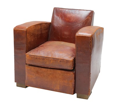 Lot 628 - An Art Deco leather club chair