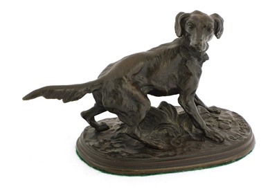Lot 191 - A bronze model of a setter barking