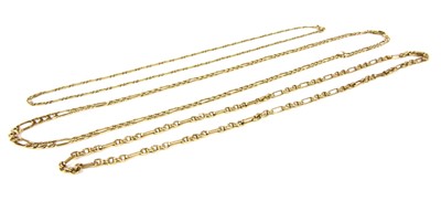 Lot 46 - A 9ct gold curb and bar link chain