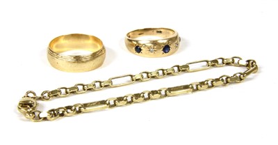 Lot 39 - A 9ct gold sapphire and diamond five stone ring