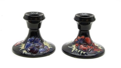 Lot 218 - A pair of Moorcroft candlesticks