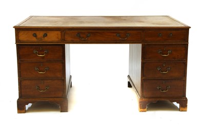 Lot 605 - A Georgian mahogany partners desk