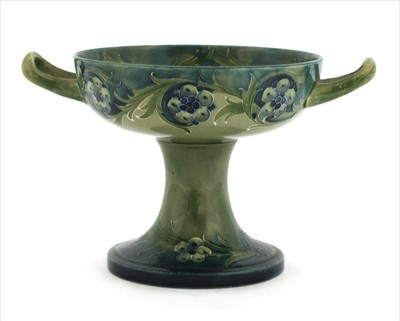 Lot 276 - A William Moorcroft Florian ware twin-handled tazza