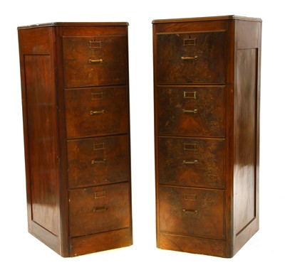 Lot 516 - A pair of late 19th century walnut filing cabinets