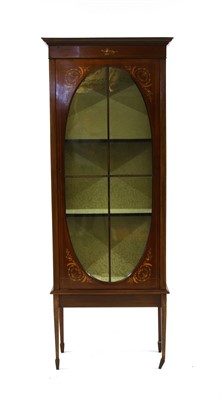 Lot 597 - An Edwardian mahogany strung and painted display cabinet