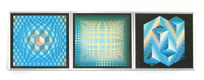 Lot 388 - Three Victor Vasarley coloured prints