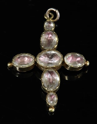 Lot 11 - A Georgian gold foil-backed quartz Latin-style cross