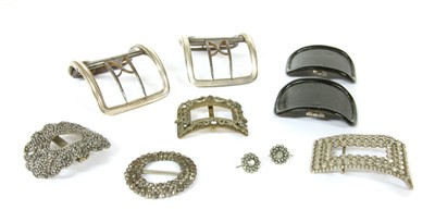 Lot 1011 - A pair of Georgian sterling silver buckles