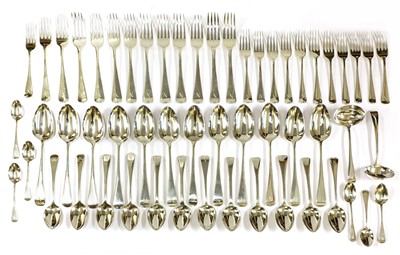 Lot 79 - A matched silver Old English pattern cutlery set