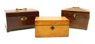 Lot 296 - Three 18th and 19th century tea caddies