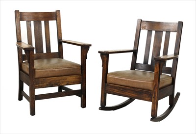 Lot 89 - An Arts & Crafts oak armchair