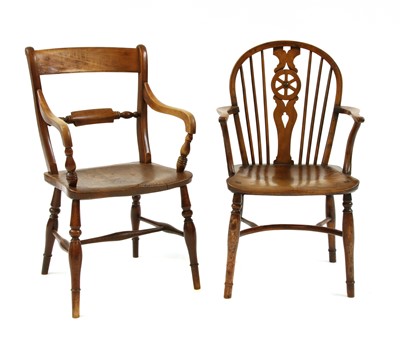 Lot 631 - Two Victorian Windsor armchairs