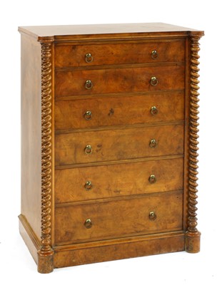 Lot 810 - A Victorian walnut narrow chest