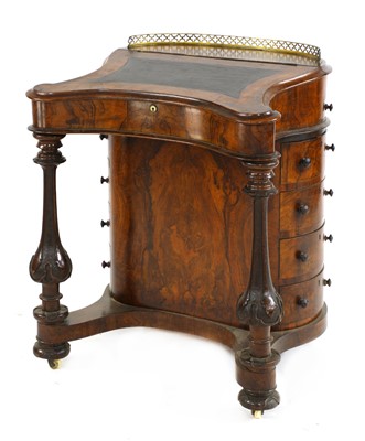 Lot 791 - A Victorian walnut davenport