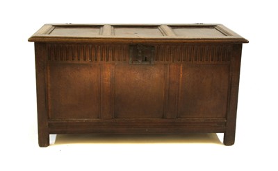 Lot 433 - A 17th century oak panelled coffer