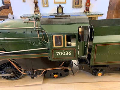 Lot 603 - A 5in gauge live steam model of the Britannia Class 4-6-2 locomotive and tender 'Boadicea' no.70036