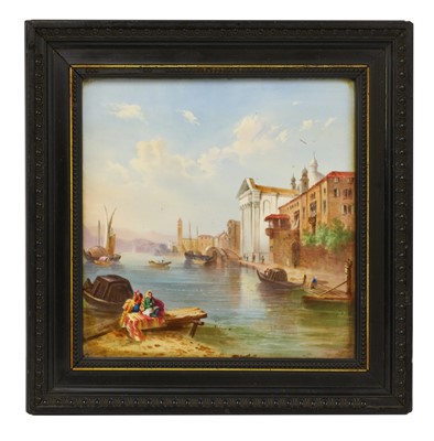Lot 119 - An hand-painted porcelain plaque