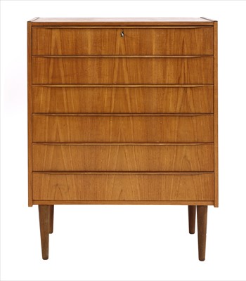 Lot 279 - A Danish teak six-drawer chest