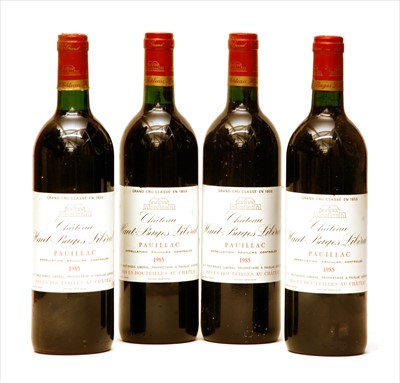 Lot 312 - Château Haut-Bages Libéral, Pauillac, 5th growth, 1985, four bottles (in open owc)