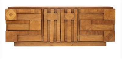 Lot 703 - An American Lane walnut side cabinet