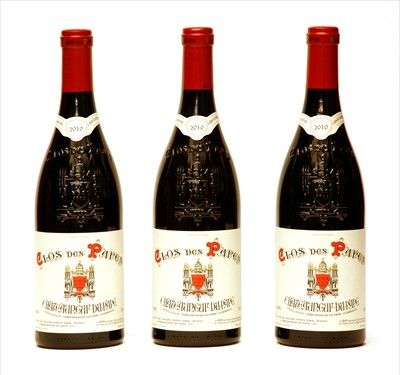 Lot 200 - Clos des Papes, Châteauneuf-du-Pape, 2010, three bottles
