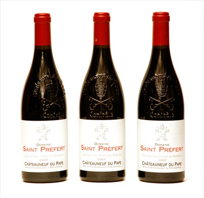 Lot 202 - Domaine Saint Préfert, Collection Charles Giraud, Châteauneuf-du-Pape, 2007, three bottles