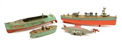 Lot 1206 - A Bing tin plate Naval gunboat