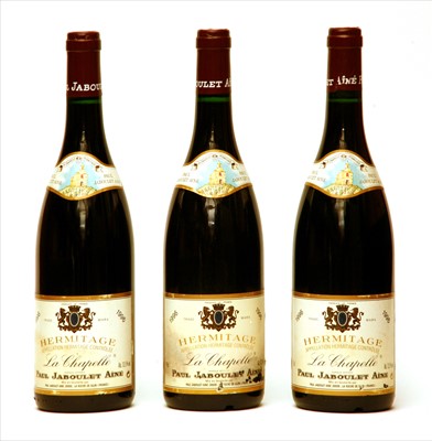 Lot 207 - Paul Jaboulet Aîné, La Chapelle, Hermitage, 1996, three bottles