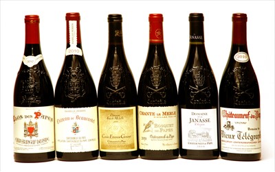 Lot 210 - Assorted 2010 Châteauneuf-du-Pape: Ch de Beaucastel; Clos des Papes and others, total six bottles