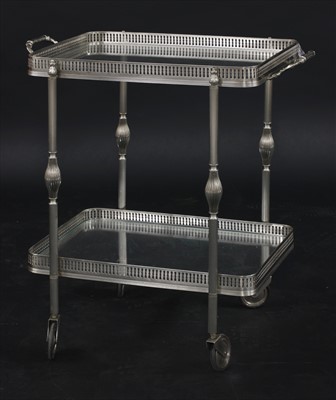 Lot 384 - A two-tier metal trolley