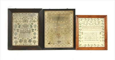 Lot 554 - Three verse and alphabet samplers
