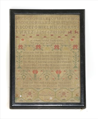 Lot 594 - An alphabet and verse sampler