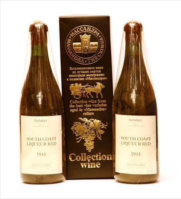 Lot 86 - Massandra, South Coast Liqueur Red, 1945, three bottles (each boxed)