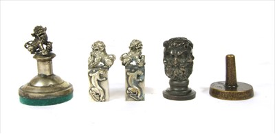 Lot 170 - A 19th century French bronze desk seal