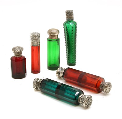 Lot 1098 - A collection of Victorian cut glass scent bottles